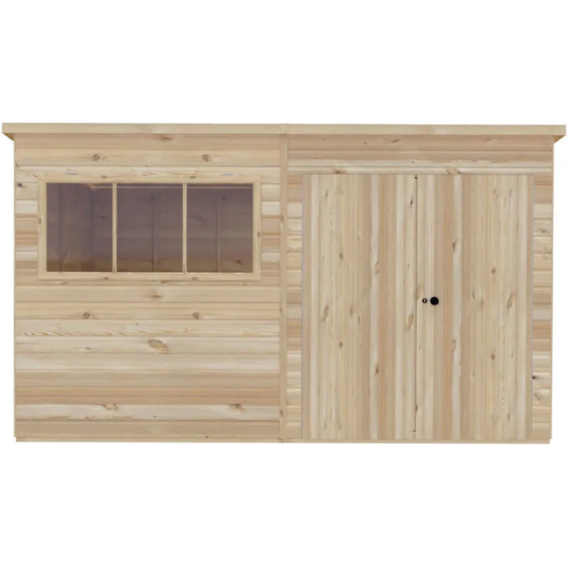 12x10 Shire Ranger Premium Pent Shed with Double Doors