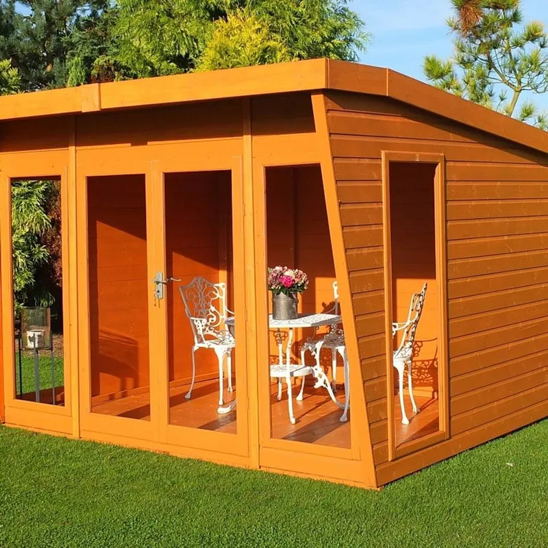 Shires Highclere Shiplap Summerhouse Garden Sun Room Approx 10 x 8 Feet in Brown Brown
