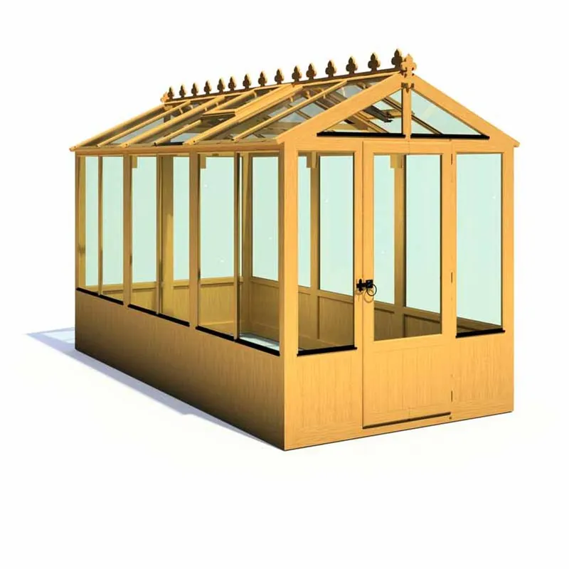 Shires Holkham 6 x 12 Greenhouse - Timber - L357 x W179 x H237.3 cm in Light Brown Light Brown