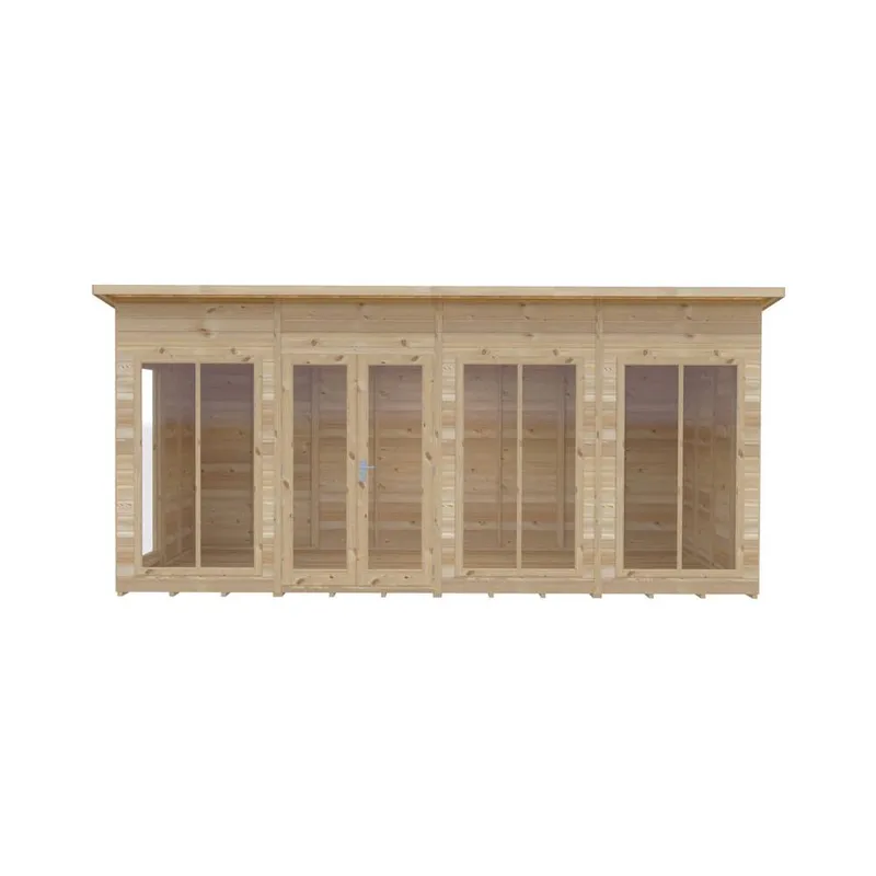 Lela 16 x 8 Summerhouse Lockable Double Doors - Shire