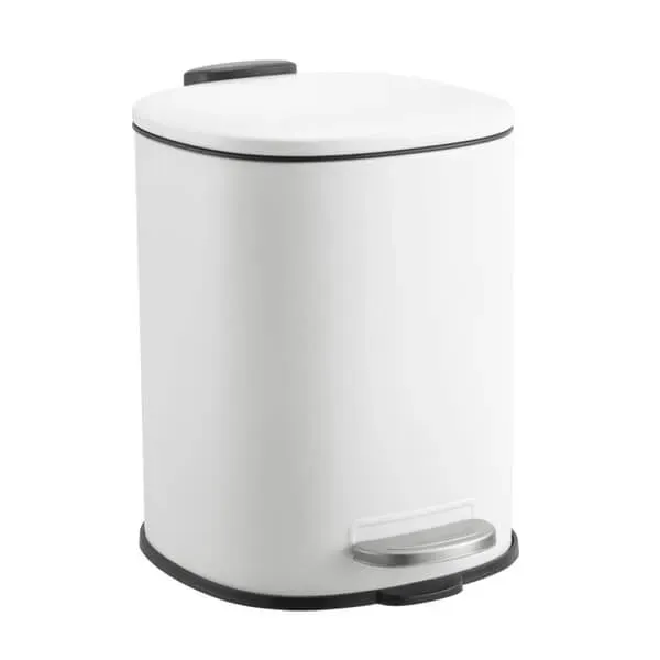 Showerdrape Capri White 3L Bathroom Pedal Bin