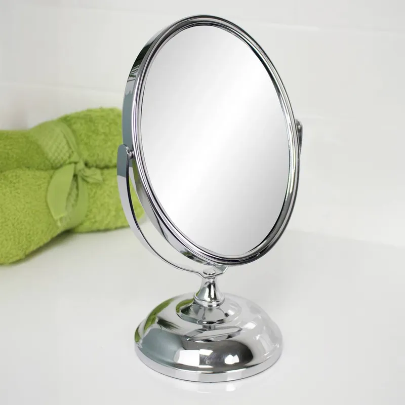 Showerdrape Eris 5x Magnifying Chrome Round Vanity Mirror in Silver - Silver