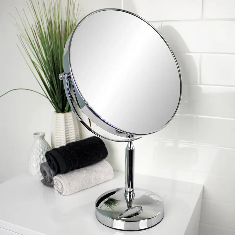 Showerdrape Helios 3x Magnifying Chrome Round Vanity Mirror in Silver Silver