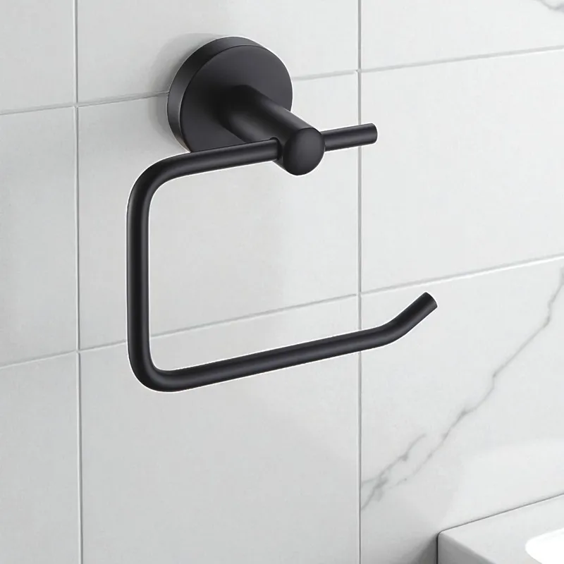 Showerdrape Modernity Black Steel Wall Mounted Toilet Roll Holder Black