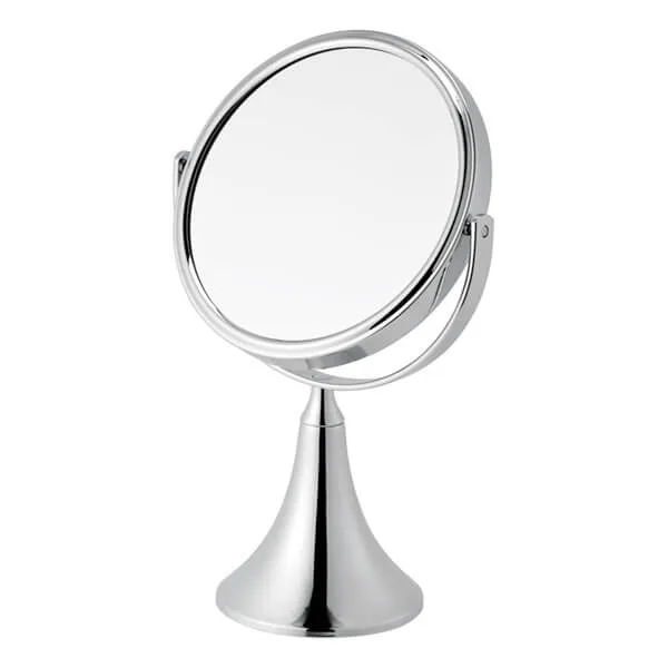 Showerdrape Panos 3x Magnifying Chrome Round Vanity Mirror in Silver - Silver