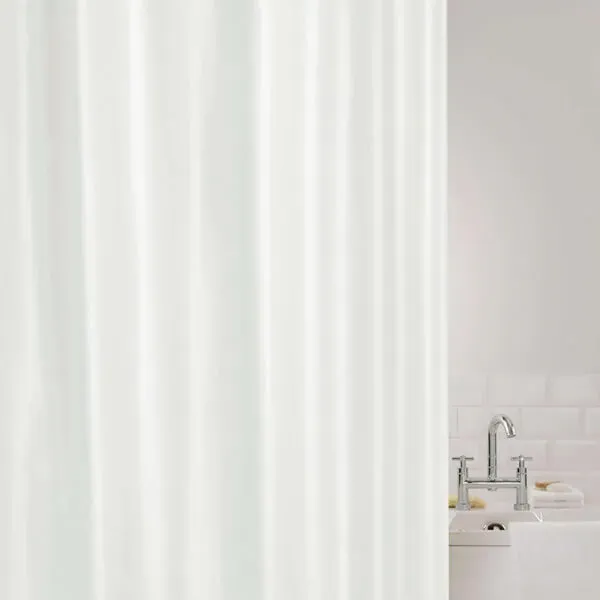 Showerdrape White Polyester Shower Curtain White
