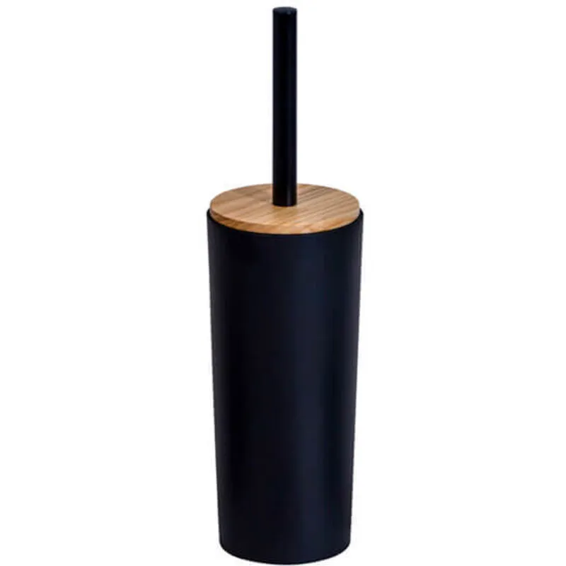 Showerdrape Sonata Black & Bamboo Toilet Brush & Holder