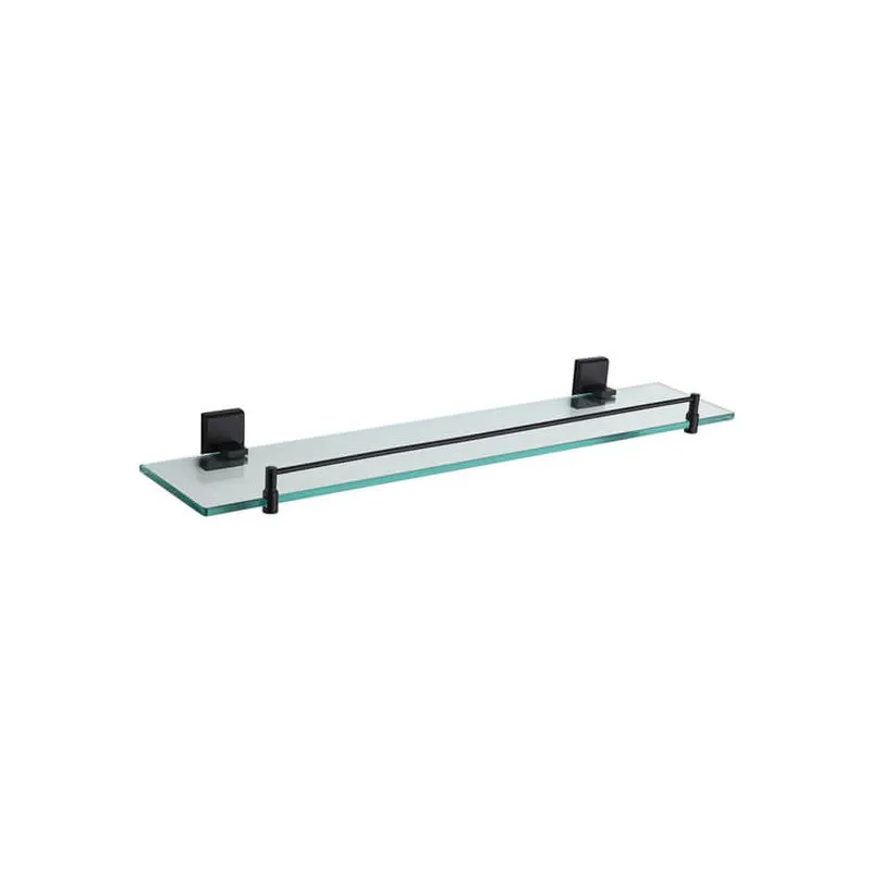Showerdrape - Unity Black Stainless Steel Wall Mounted Glass 50cm Vanity Shelf