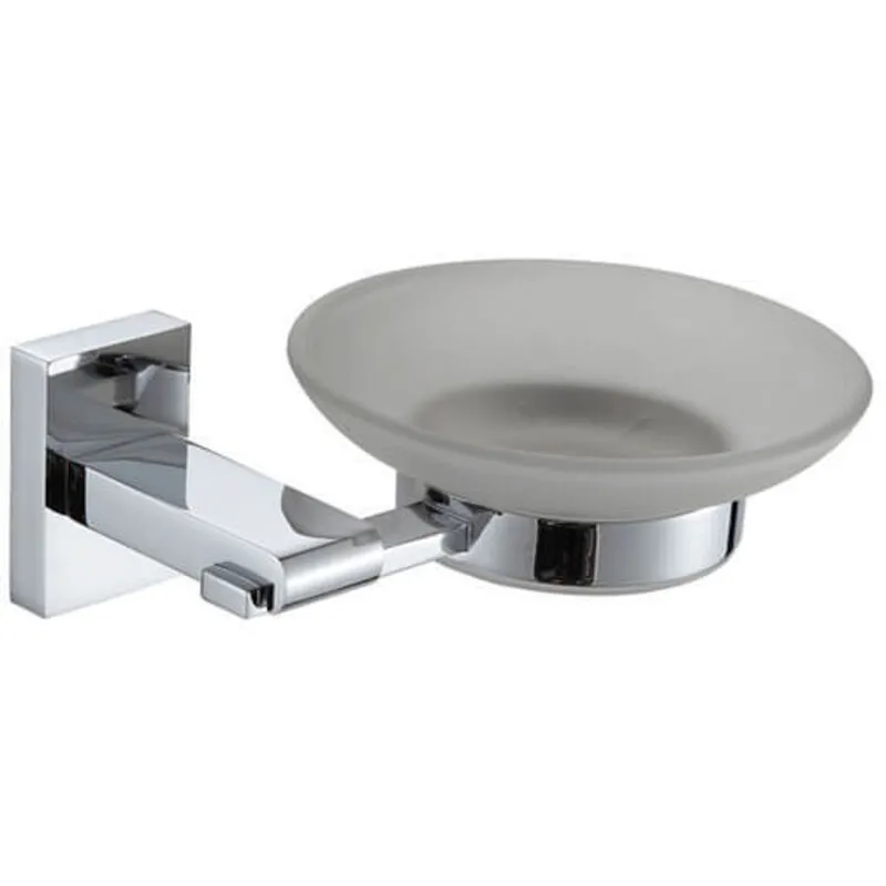 Showerdrape Unity Chrome Stainless Steel & Frosted Glass Wall Mounted Soap Dish