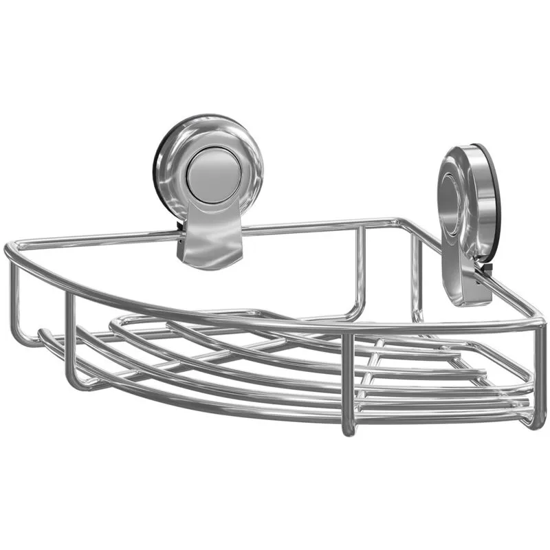 Showerdrape - Wholesale Domestic SuctionLoc Chrome Wall Mounted Corner Basket - Chrome