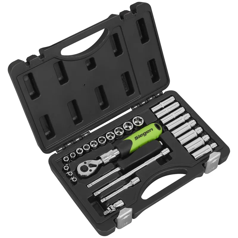 Siegen 26 Piece 1/4" Drive Socket Set with Extendable Ratchet 1/4"
