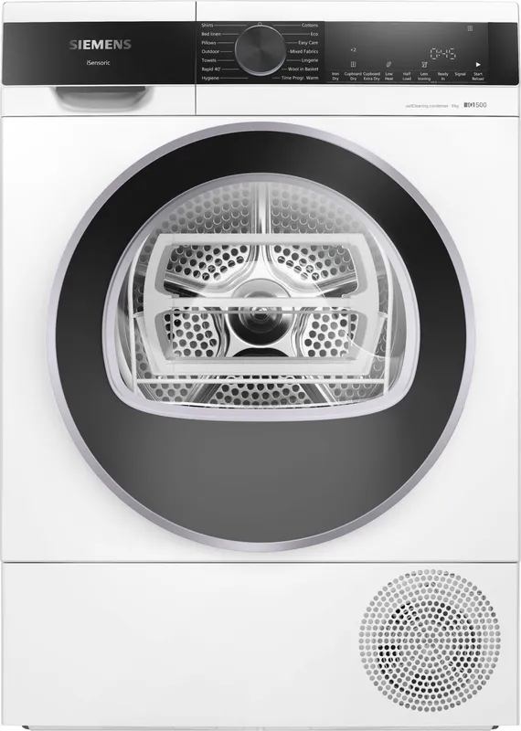 Siemens iQ500 WQ45G203GB White 9kg Freestanding Heat Pump Tumble Dryer