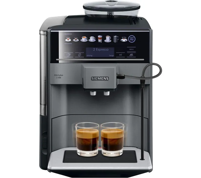 Siemens TE651209GB EQ6 S100 Bean to Cup Coffee Machine - Titanium, Silver/Grey