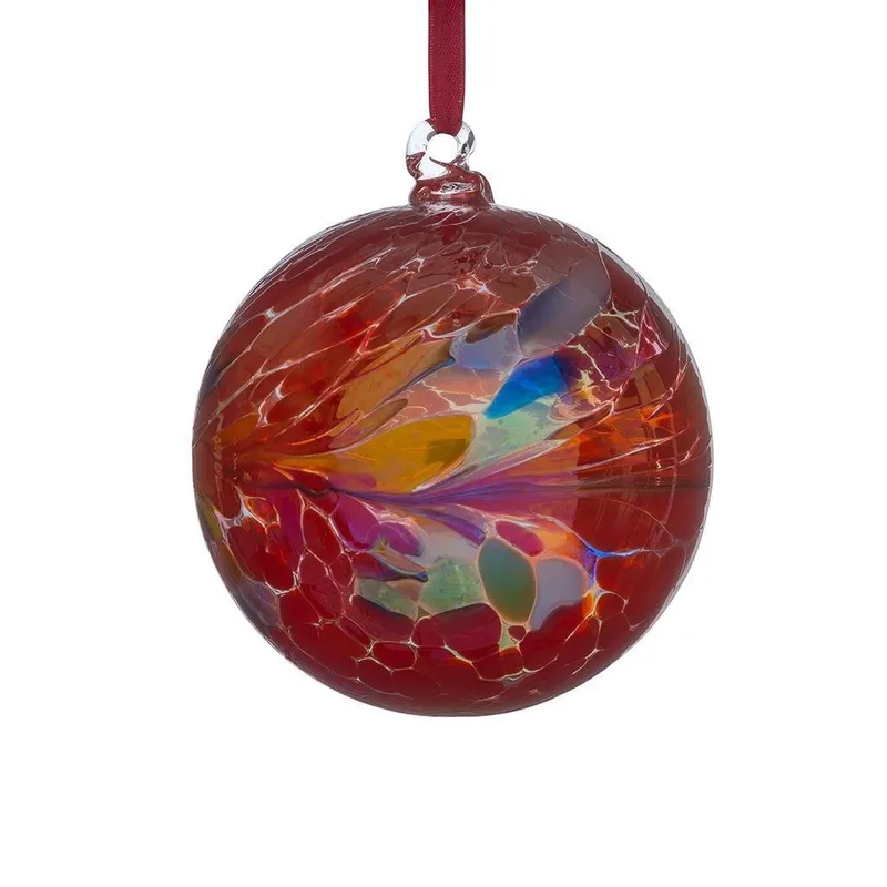Sienna Glass 10cm Friendship Ball Red in Light Red - Light Red