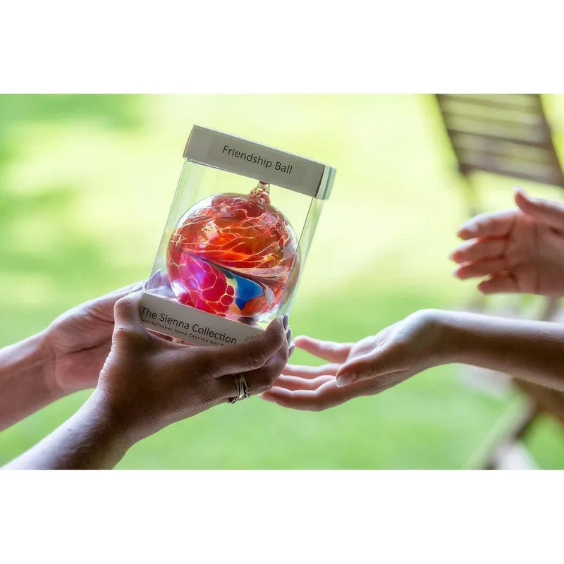 Sienna Glass 10cm Friendship Ball White - White