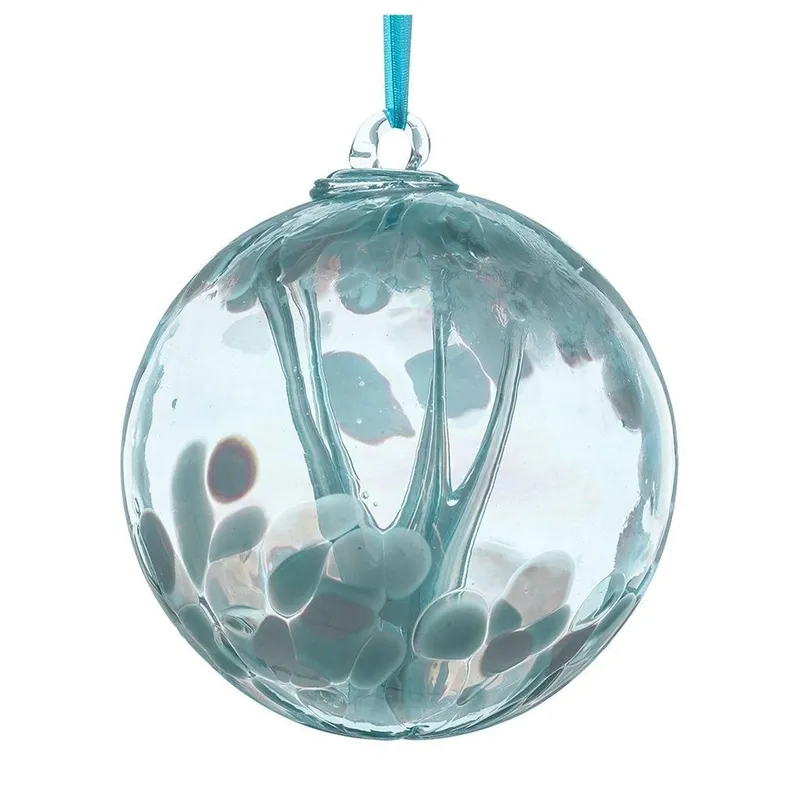 Sienna Glass 10cm Spirit Ball Pastel Blue - Blue - Size: One Size