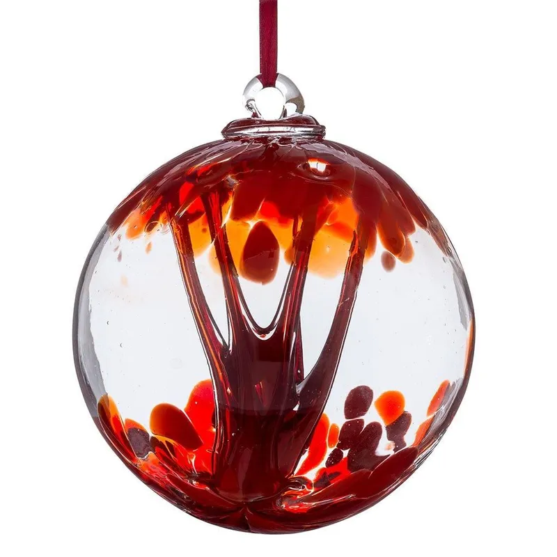 Sienna Glass 10cm Spirit Ball Red in Dark Red - Dark Red - Size: One Size