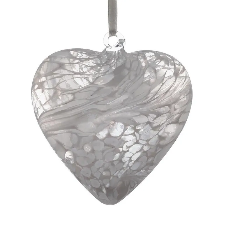 Sienna Glass 12cm Friendship Heart White White