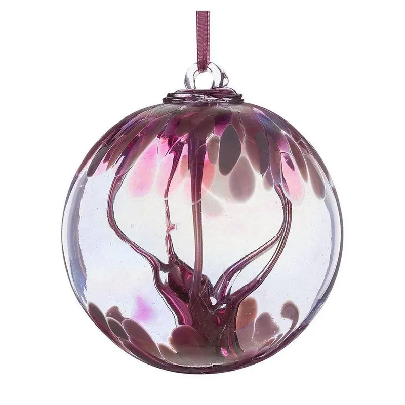 Sienna Glass 15cm Spirit Ball Pastel Pink - Pink