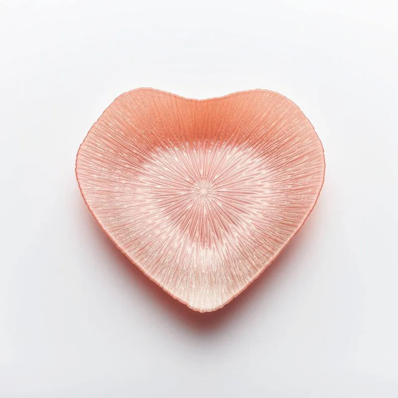 Sienna Glass Glass Bowl Heart Design Pink - Pink - Size: One Size