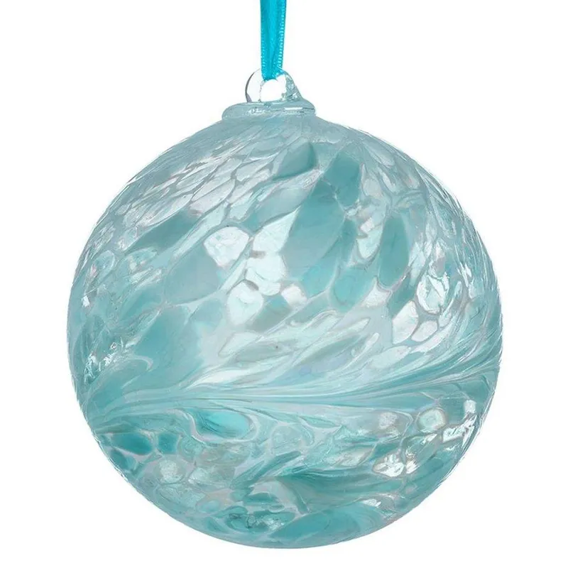 Sienna Glass 10cm Friendship Ball Pastel Blue - Blue