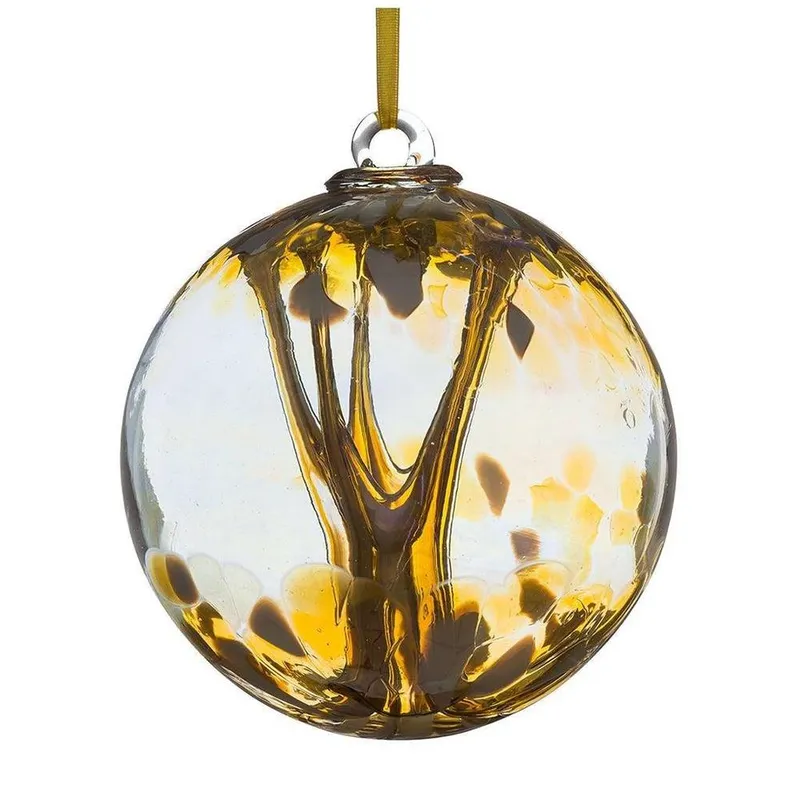 Sienna Glass 10cm Spirit Ball Pastel Gold - Gold - Size: One Size