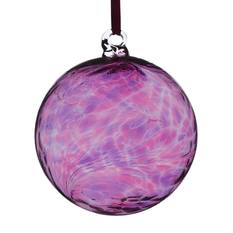 Sienna Glass 8cm Friendship Ball Pink & Purple - Pink