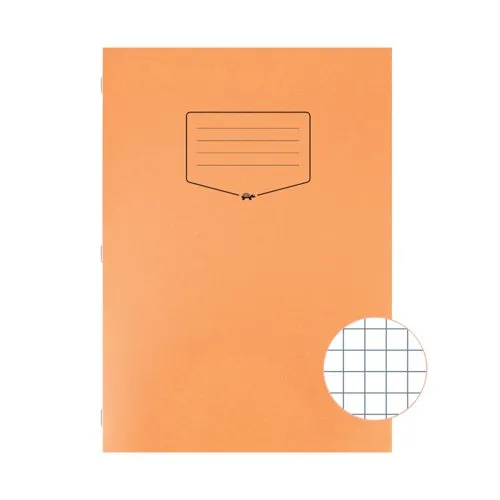 Silvine Tough Shell Exercise Book A4 7mm Squares Orange (25 Pack)