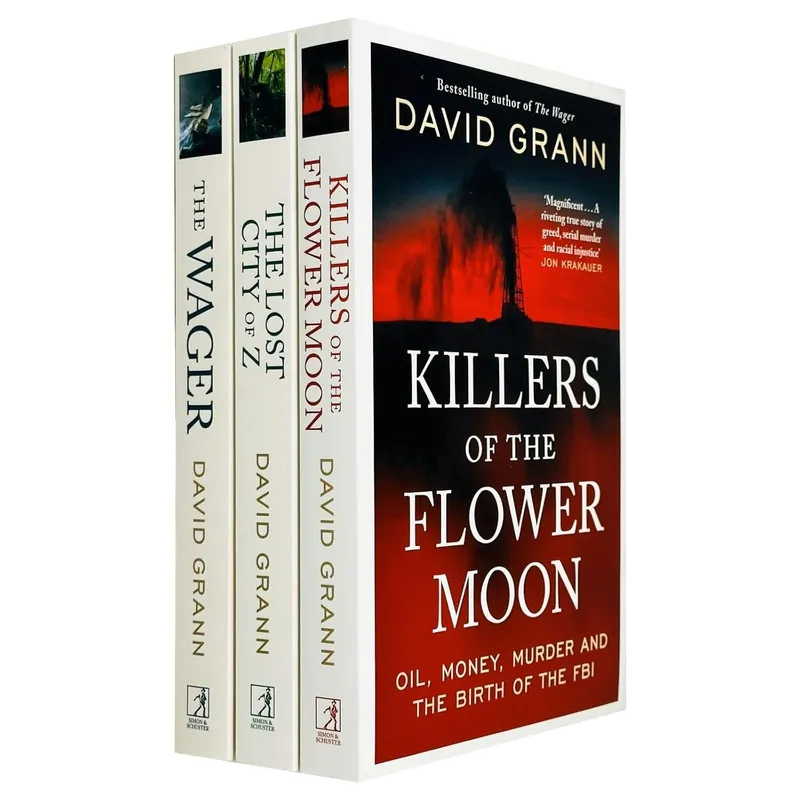 Simon & Schuster David Grann Collection 3 Books Set (The Wager, Killers of the Flower Moon, The Lost City of Z)