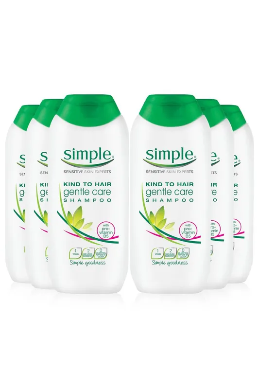 Simple Kind to Hair Gentle Care 'Shampoo', 6 Pack x 200ml in White - White - Size: One Size