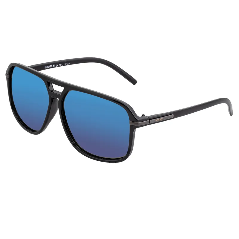 Simplify Unisex Reed Polarized Sunglasses - Blue Stainless Steel - One Size