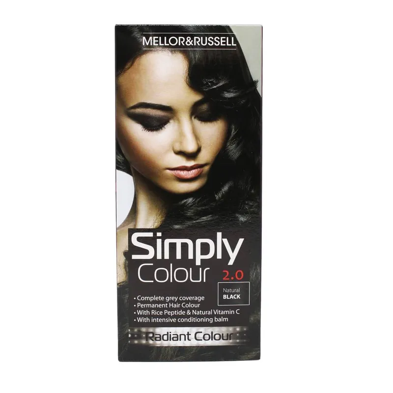 Simply Colour Permanent Hair Dye – Natural Black (2.0) - Natural Black