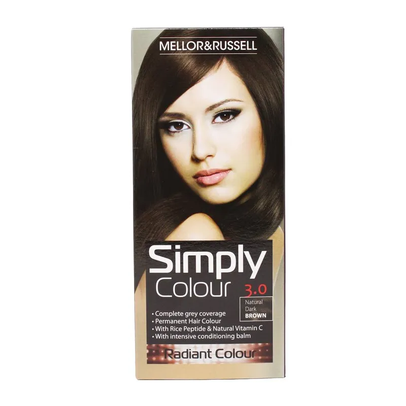 Simply Colour Permanent Hair Dye - Natural Dark Brown (3.0) Natural Dark Brown