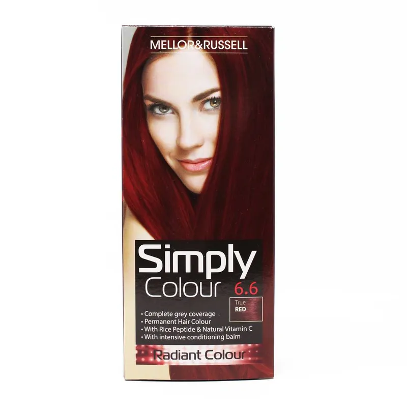 Simply Colour Permanent Hair Dye – True Red (6.6) - True Red