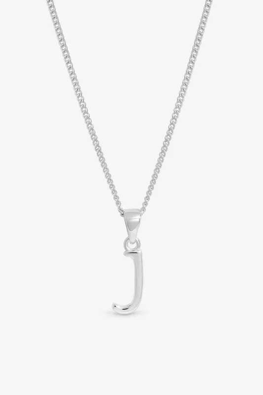 Simply Silver Women's Sterling Silver 925 Initial Pendant - J Silver One Size