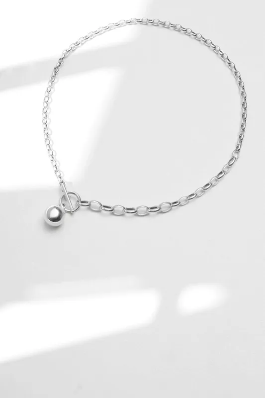Simply Silver Women's Sterling Silver 925 Polished Orb Necklace - Silver - Size: One Size