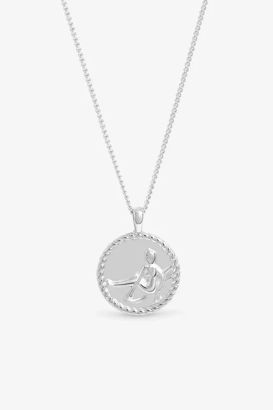 Simply Silver Women's Sterling Silver 925 Zodiac Pendant - Virgo - Silver