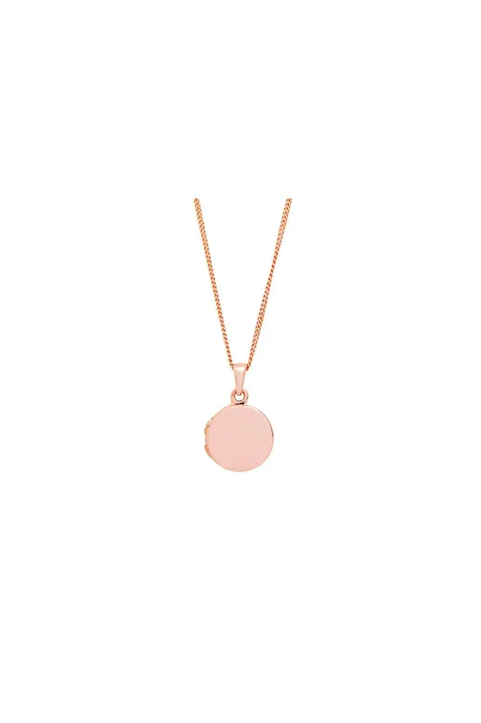 Simply Silver Women's Sterling Silver Rose Gold Round Locket Rose Gold female