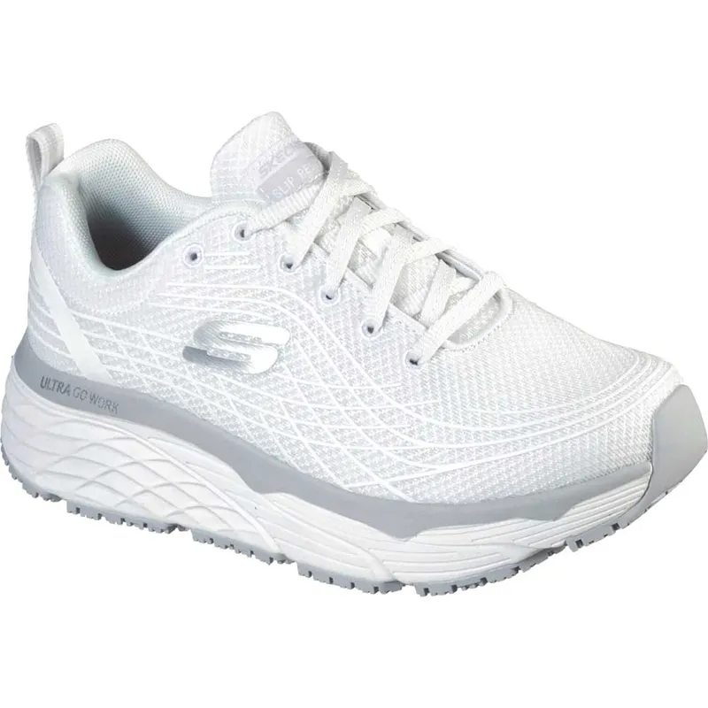 Skechers Max Cushioning Elite Womens Slip Resistant Shoes White Size 4