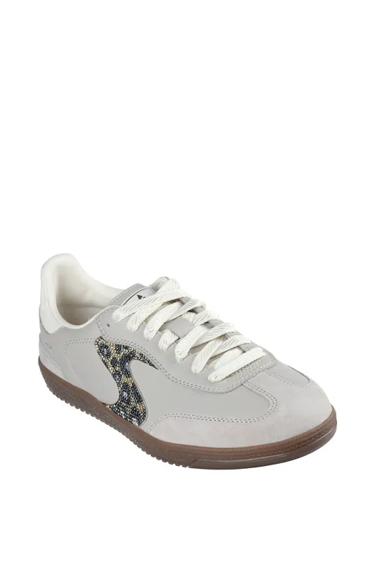 Skechers Women's Hotshot Shimmering Spots Trainer in Taupe Size: 7 Taupe 7