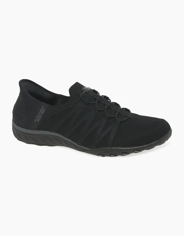 Skechers Women's Slip In Breathe Easy Womens Shoes - Black - Size: 3