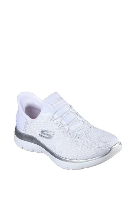 Skechers Women's Slip In Summits Wide Fit Trainers - White - Size: 3