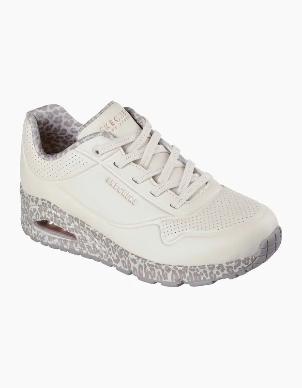 Skechers Women's Uno Safari Time Trainers in White Size: 8 - White