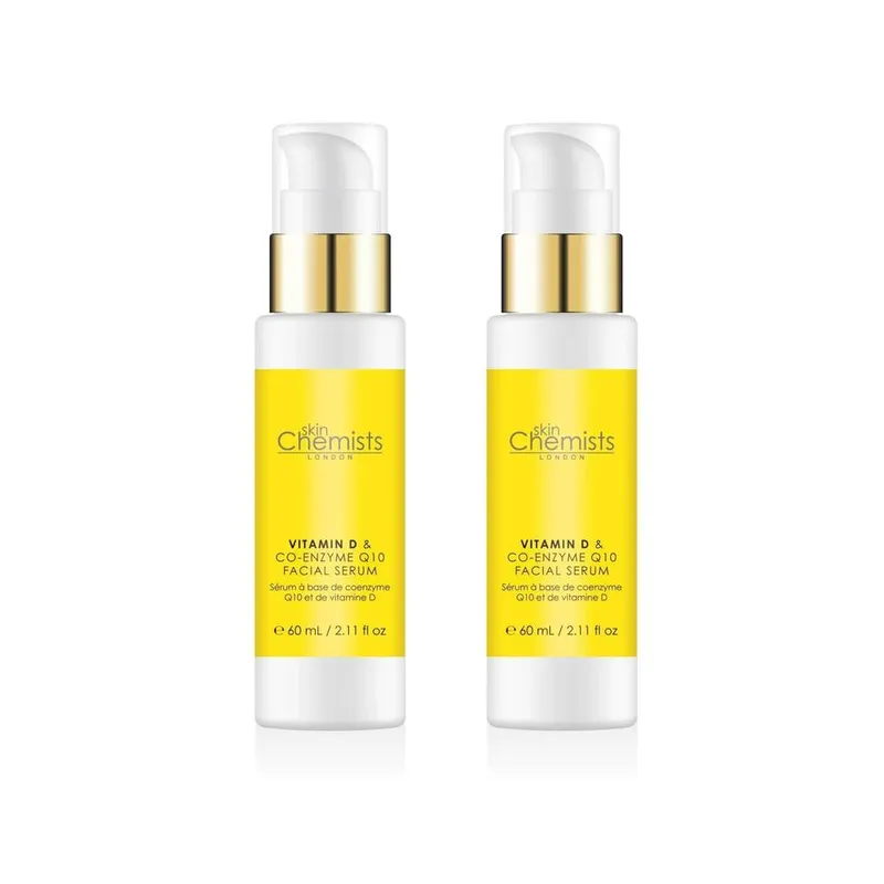 skinChemists professional Vitamin D Co-Enzyme Q10 & Vitamin D Anti-Ageing Serum 50ml x 2 Duo Set in White - White