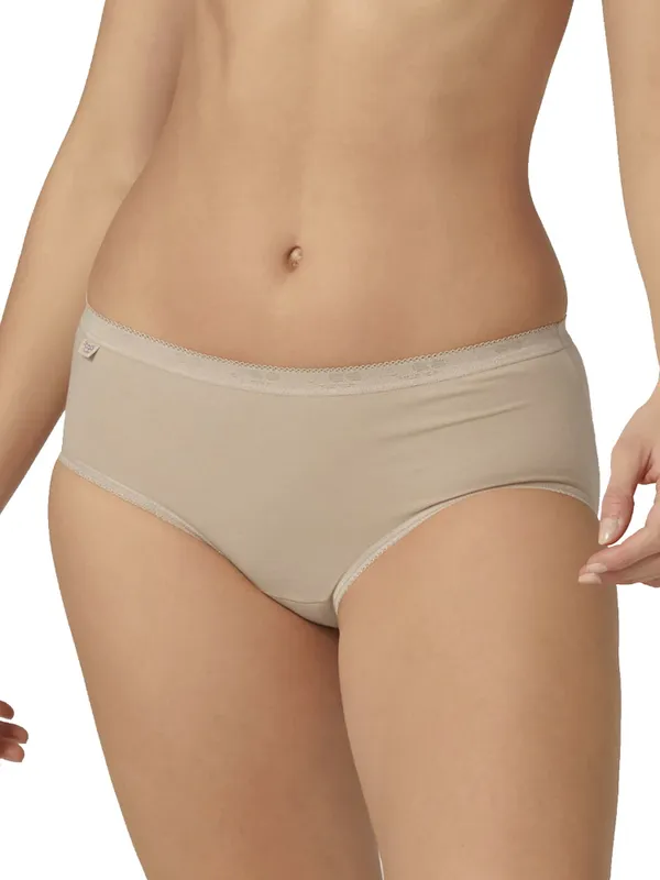 Sloggi Womens Basic+ Midi Briefs - Beige Fabric - Size Large