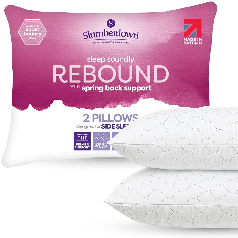 Slumberdown Sleep Soundly Rebound Pillow, Firm Support, 2 Pack