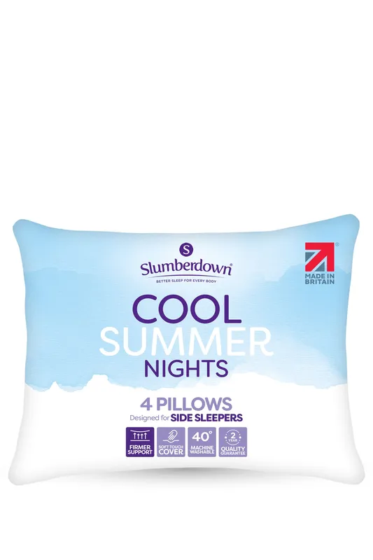 Slumberdown Unisex 4 Pack Cool Summer Nights Firm Support Pillows in White White female