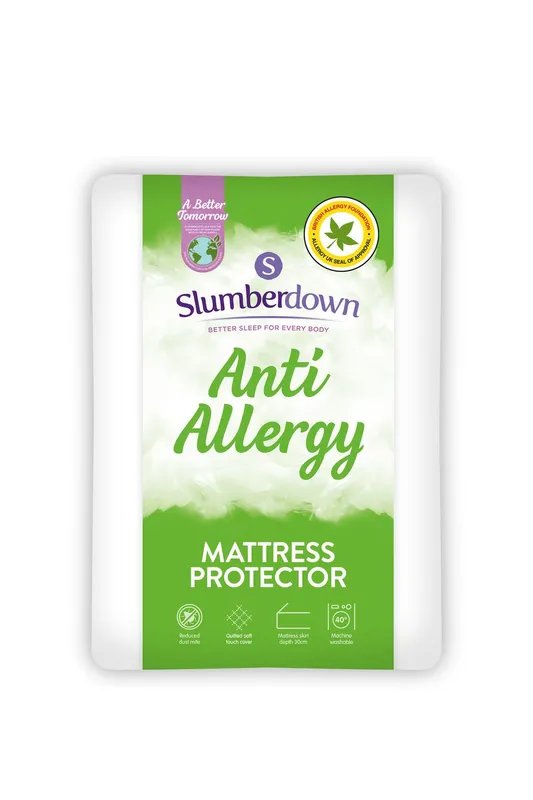 Slumberdown Anti Allergy Mattress Protector in White Size: Single - White - Size: Single