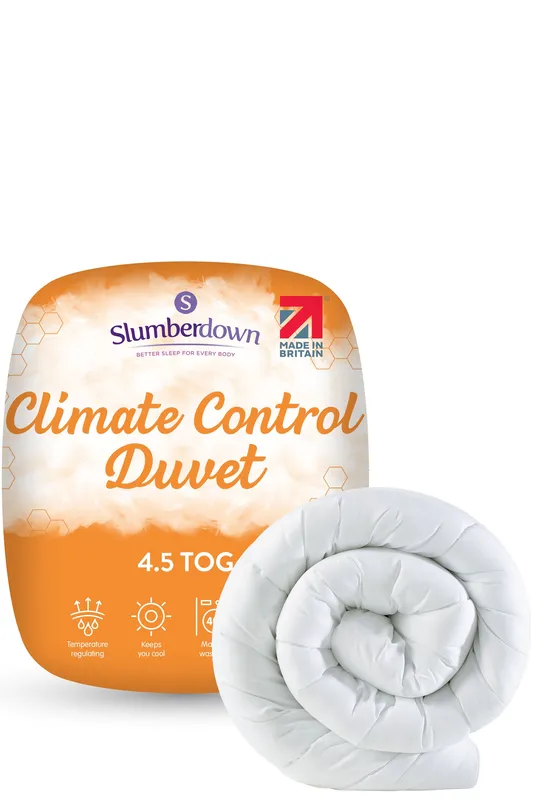 Slumberdown Climate Control 4.5 Tog Summer Duvet in White Size: King - White - Size: King