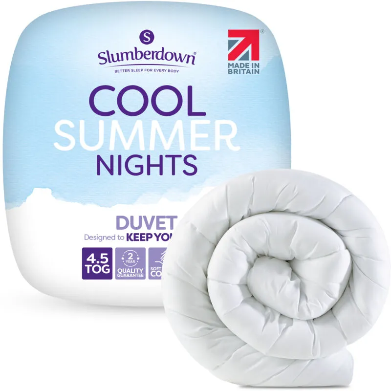 Slumberdown Cool Summer Nights 4.5 Tog Summer Duvet in White Size: King - White